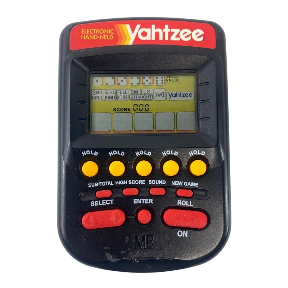 Vintage 1995 Yahtzee Electronic Handheld Game MB Milton Bradley Tested 4511